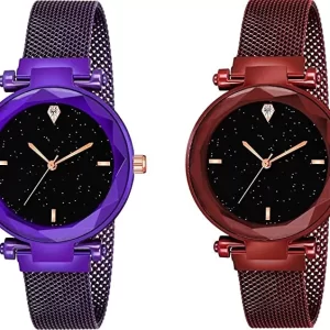 Magnetic Analogue Metal Strap Watches
