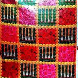 Backdrop Cloth for Pooja Decoration Traditional / Background Curtain Cloth for Pooja / Festival Decoration for Home / Diwali, Festivals