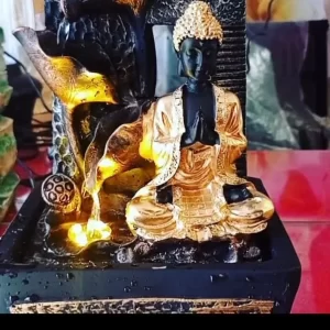 Polyresin Table Top Indoor Outdoor Water Fall Fountain with LED Lights Home Decor Decoration