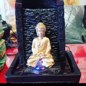 Polyresin Table Top Indoor Outdoor Water Fall Fountain with LED Lights Home Decor Decoration