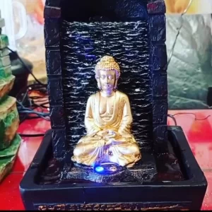 Polyresin Table Top Indoor Outdoor Water Fall Fountain with LED Lights Home Decor Decoration