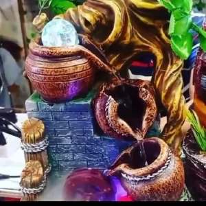 Polyresin Table Top Indoor Outdoor Water Fall Fountain with LED Lights Home Decor Decoration