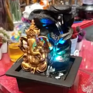 Polyresin Table Top Indoor Outdoor Water Fall Fountain with LED Lights Home Decor Decoration