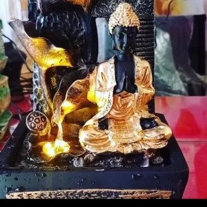 Polyresin Table Top Indoor Outdoor Water Fall Fountain with LED Lights Home Decor Decoration